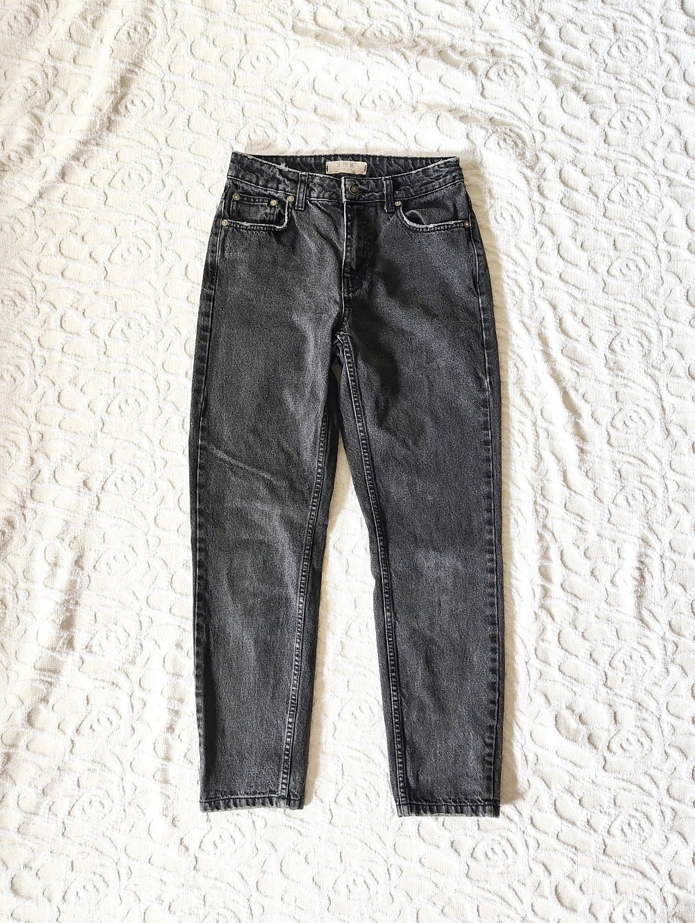 Free People Black Denim Mom Jeans 25